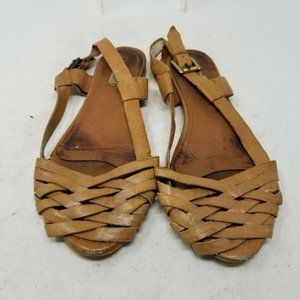 Zara Women Brown Flats Faux Woven